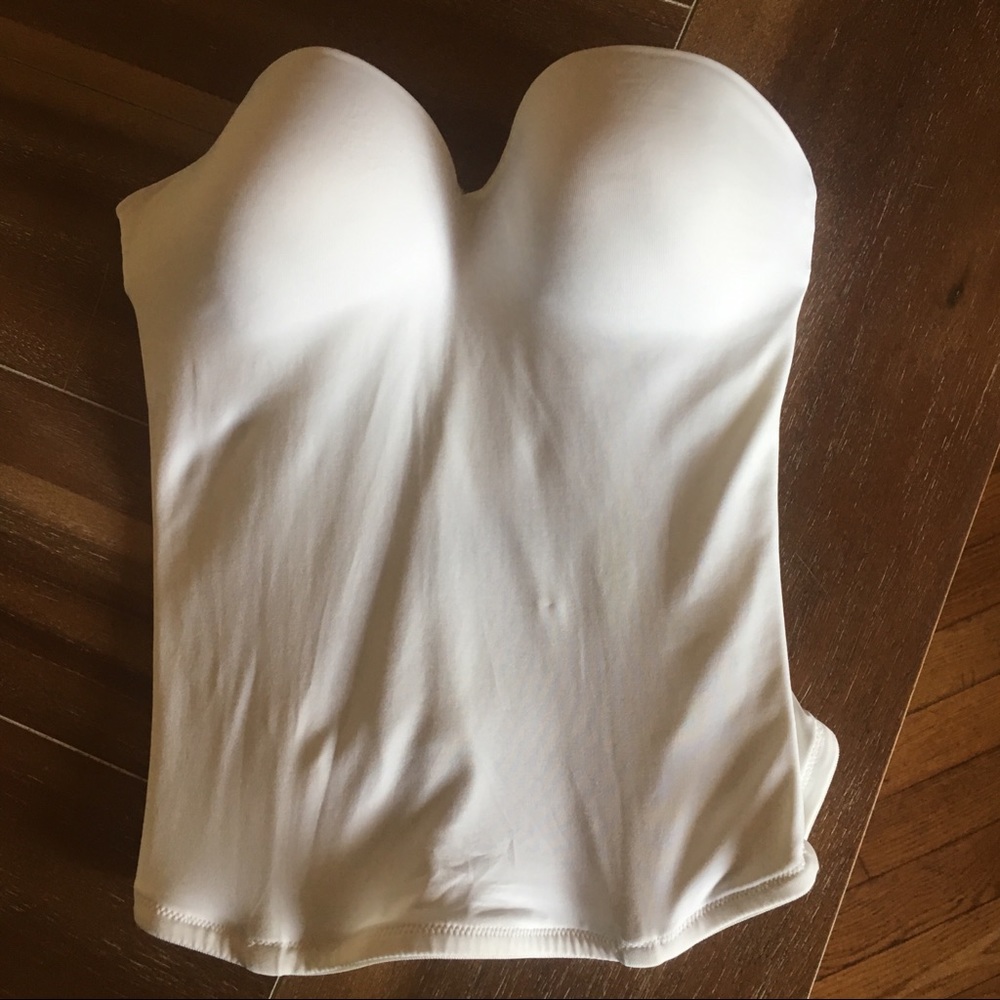 Classic white bustier, 32D bridal